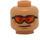 LEGO Dual-Sided Male Diriger avec Orange Goggles, Épais Eyebrowns, Cheek Lines et Smile / Frown (Goujon solide encastré) (3626 / 100952)