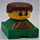 LEGO Duplo 2x2 Base Figure Brick - Green Base with Brown Overalls Duplo Figure