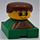 LEGO Duplo 2x2 Basis Figure Steen - Green Basis met Brown Overalls minifiguur