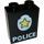 LEGO Duplo Black Brick 1 x 2 x 2 with Yellow Star on Police Badge without Bottom Tube (4066)