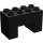 Duplo Schwarz Backstein 2 x 4 x 2 mit 2 x 2 Ausgeschnitten auf Unterseite (6394)