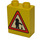 LEGO Duplo Brick 1 x 2 x 2 with Road Sign Triangle with Construction Worker without Bottom Tube (4066 / 40991)