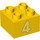 LEGO Duplo Brique 2 x 2 avec &#039;4&#039; (3437 / 74765)