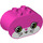 LEGO Duplo Backstein 2 x 4 x 2 mit Gerundet Ends mit Pink Katze Gesicht (6448 / 15986)