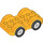 Duplo Bright Light Orange Wheelbase 2 x 6 with White Rims and Black Wheels (35026)