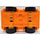 Duplo Bright Light Orange Wheelbase 2 x 6 with White Rims and Black Wheels (35026)