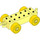 LEGO Duplo Helder Lichtgeel Auto Chassis 2 x 6 met Geel Wielen (moderne open trekhaak) (10715 / 14639)