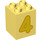 LEGO Duplo Jaune clair brillant Duplo Brique 2 x 2 x 2 avec Number 4 (31110 / 77921)