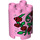 LEGO Duplo Rose pétant Rond Brique 2 x 2 x 2 avec rouge Roses et Vines (16584 / 98225)
