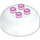 LEGO Duplo Bright Pink Round Brick 4 x 4 with Dome Top with White Top (5825 / 98220)