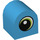 LEGO Duplo Dark Azure Brick 2 x 2 x 2 with Curved Top with White Spot and Lime Circled Eye Looking Left (3664 / 43796)