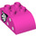 LEGO Duplo Dark Pink Duplo Brick 2 x 3 with Curved Top with spots and glove left (2302 / 43808)