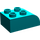 LEGO Duplo Donker Turquoise Steen 2 x 3 met Gebogen bovenkant (2302)