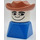 LEGO Duplo Early, Male on Blue Base, Fabuland Brown Western Hat Duplo Figure