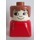 LEGO Duplo Vrouwelijk aan Rood Basis, Fabuland bruin Haar, Eyelashes, Neus Duplo-figuur