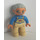 LEGO Duplo Grandpa Figurka - Medium Stone Vlasy, Tělová Hlava a Ruce, Barva opálení Nohy a overall Vzor na Modrá Košile Figurka Duplo