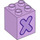 Duplo Lavender Brick 2 x 2 x 2 with Letter &quot;X&quot; Decoration (31110 / 65975)