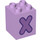 Duplo Lavender Brick 2 x 2 x 2 with Letter &quot;X&quot; Decoration (31110 / 65975)