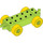 LEGO Duplo Limoen Auto Chassis 2 x 6 met Geel Wielen (moderne open trekhaak) (10715 / 14639)
