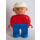 LEGO Duplo Male, Blue Legs, Red Top, White Construction Hat