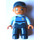 LEGO Duplo Männlich Cop mit Bright Licht Blau Hemd und Policebadge Duplo-Figur