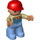 LEGO Duplo Male with Medium Blue Overalls and Orange Scarf Duplo Figure