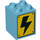 LEGO Duplo Medium Azure Brick 2 x 2 x 2 with Power Hazard Decoration (31110 / 38246)