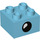 LEGO Duplo Medium Azure Duplo Brick 2 x 2 with Black Circle with white blob (3437 / 67315)