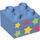 LEGO Duplo Medium Blue Brick 2 x 2 with Stars (3437 / 12694)
