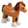 LEGO Duplo Chair moyenne foncée Foal avec Brown Cheveux (73387)