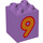 LEGO Duplo Lavande moyenne Brique 2 x 2 x 2 avec &#039;9&#039; (13172 / 28937)