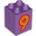 LEGO Duplo Lavande moyenne Brique 2 x 2 x 2 avec &#039;9&#039; (13172 / 28937)