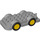 LEGO Duplo Medium Steengrijs Wheelbase 4 x 8 met Geel Wielen (15319 / 24911)