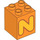 Duplo Orange Brick 2 x 2 x 2 with Letter &quot;N&quot; Decoration (31110 / 65932)