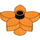 LEGO Duplo Oranje Bloem met 5 Angular Bloemblaadjes (6510 / 52639)