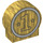 LEGO Duplo Or perlé Brique 1 x 3 x 2 avec Rond Haut avec No. 1 medal avec côtés découpés (14222 / 15803)