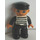 LEGO Duplo Prisoner with Black and White Striped Shirt and Number 62019 with Light Flesh Hands Duplo Figure