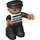 LEGO Duplo Prisoner with Black and White Striped Shirt and Number 62019 with Light Flesh Hands Duplo Figure