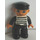 LEGO Duplo Gevangene met Zwart en Wit Striped Shirt en Number 62019 met Licht Vleeskleur Handen Duplo-figuur