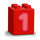 Duplo rouge Brique 2 x 2 x 2 avec Number 1 (31110 / 77918)