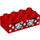 LEGO Duplo Red Brick 2 x 4 with White Polka Dots and Minnie Mouse Hands (3011 / 43811)