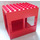 LEGO Duplo Red Duplo Building Block 6 x 8 x 6 with drive through and Two Window Openings