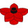 LEGO Duplo Rood Bloem met 5 Angular Bloemblaadjes (6510 / 52639)