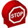 LEGO Duplo Rood Ronde Sign met Wit &#039;STOP&#039; sign met ronde zijkanten (41970 / 43037)