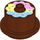 LEGO Duplo Brun rougeâtre Cake avec Bleu et Jaune et Pink Icing (65157 / 101591)
