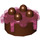 LEGO Duplo Reddish Brown Layer Cake with Transparent Dark Pink Icing (35682 / 76317)