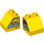 LEGO Duplo Slope 2 x 2 x 1.5 (45°) with Window with Boy / Girl Faces (6474 / 25300)