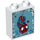 LEGO Duplo White Brick 1 x 2 x 2 with Drawing of Spider-Man Hanging with Red Heart with Bottom Tube (15847 / 78613)