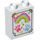 LEGO Duplo White Brick 1 x 2 x 2 with Hand and rainbow paint prints with Bottom Tube (15847 / 104357)