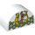 LEGO Duplo blanc Brique 2 x 4 x 2 avec Haut incurvé avec Cheval dans Cheval shoe et Fleur Cadre (31213 / 73323)